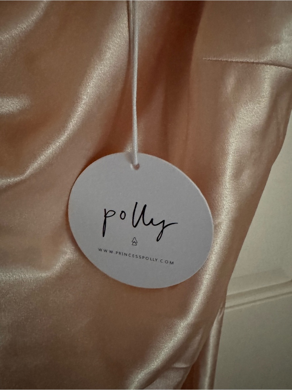 Oh Polly Champagne Satin One-Shoulder Bridesmaid/Wedding Guest Dress 🥂 - Picture 6 of 10
